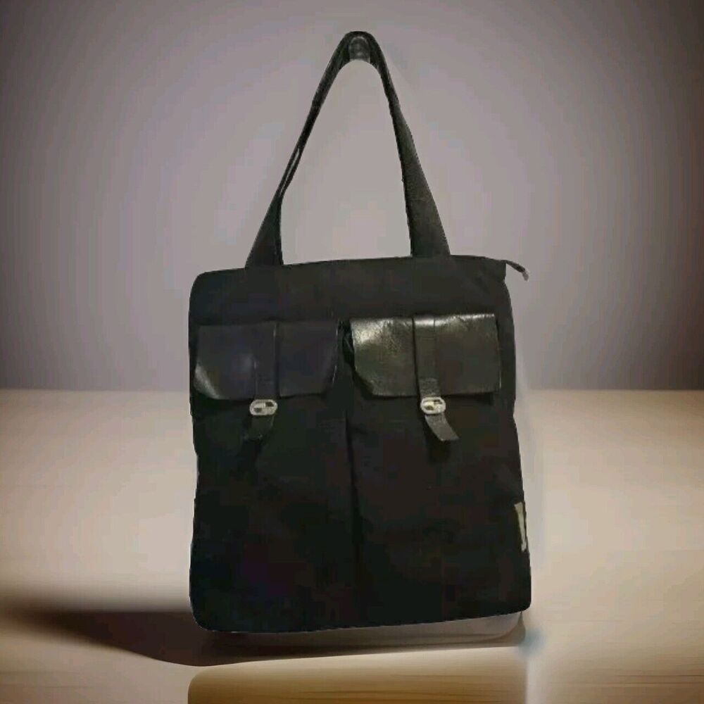 Lapagayo Hobo Shoulder Bag Tall Rectangle Purse Black Faille Fabric Very Large